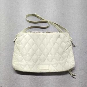 Vera Bradley Quilted Laptop Bag Messenger Bag Sage Green Floral Interior